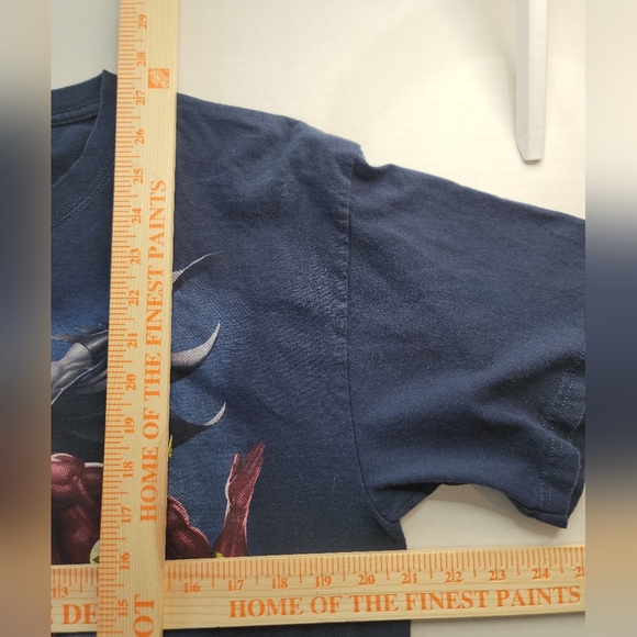 VINTAGE Justice League Shirt Mens L Blue Batman Super Hero DC Comics Movie Tee - Picture 3 of 6